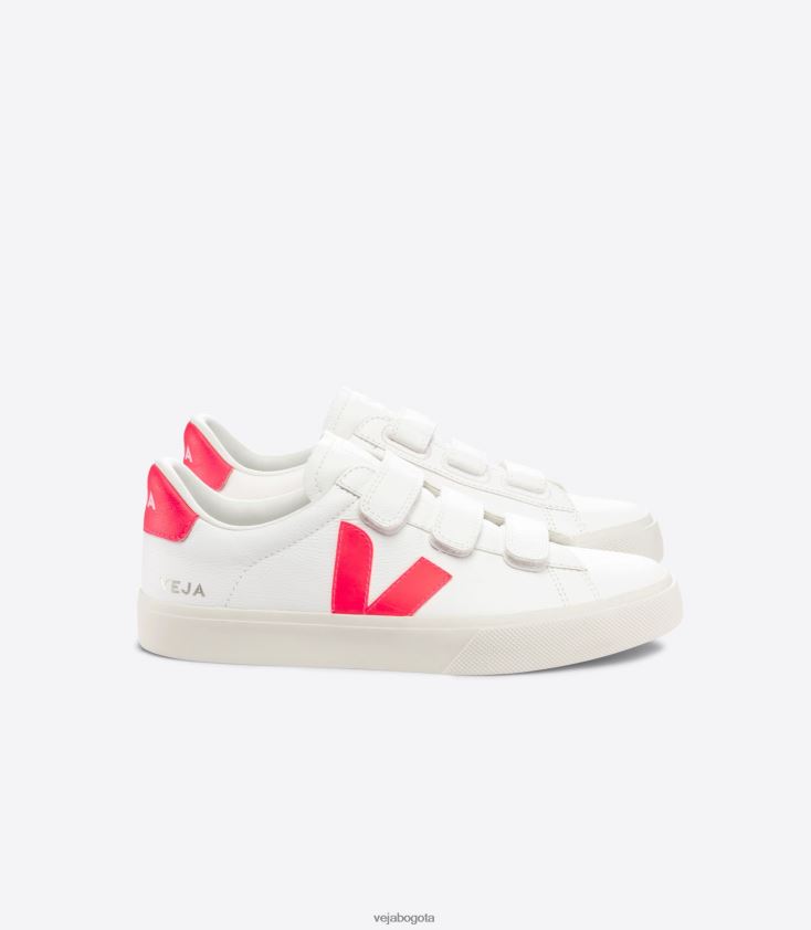 Veja Z6JRPR112Recife cuero sin cromo blanco rosa fluo