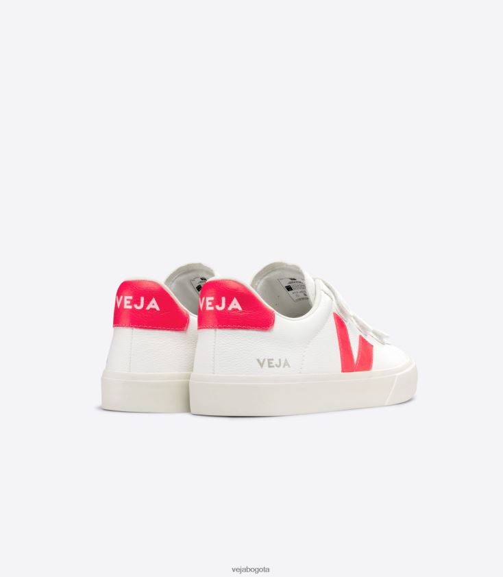 Veja Z6JRPR112Recife cuero sin cromo blanco rosa fluo
