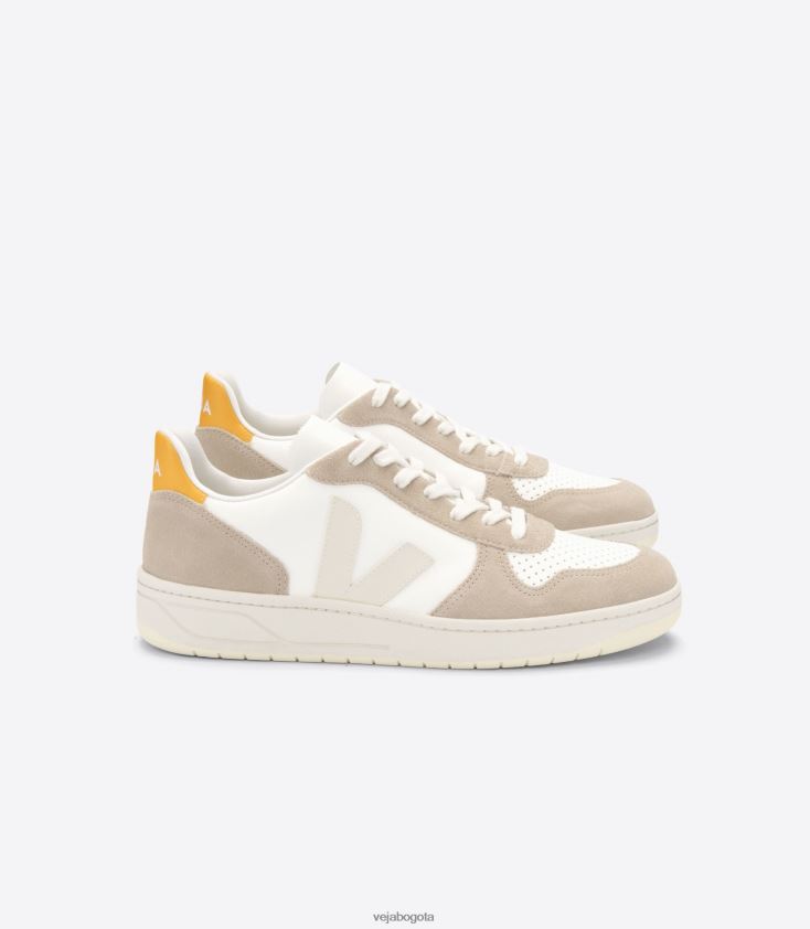 Veja Z6JRPR69v-10 cuero sin cromo blanco sahara ouro