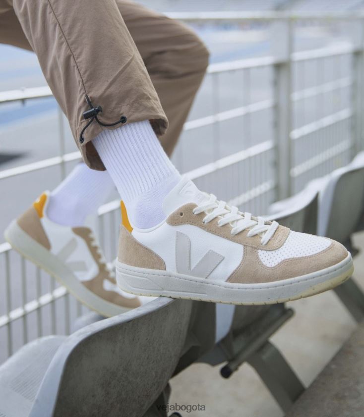 Veja Z6JRPR69v-10 cuero sin cromo blanco sahara ouro