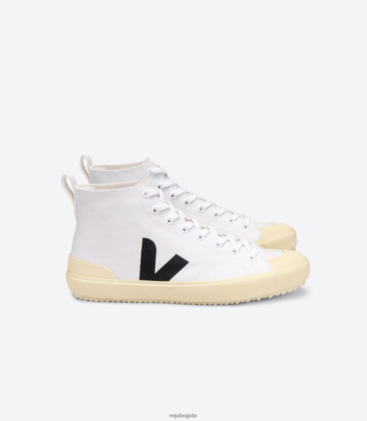 Veja Z6JRPR288nova ht lona blanco negro suela mantequilla
