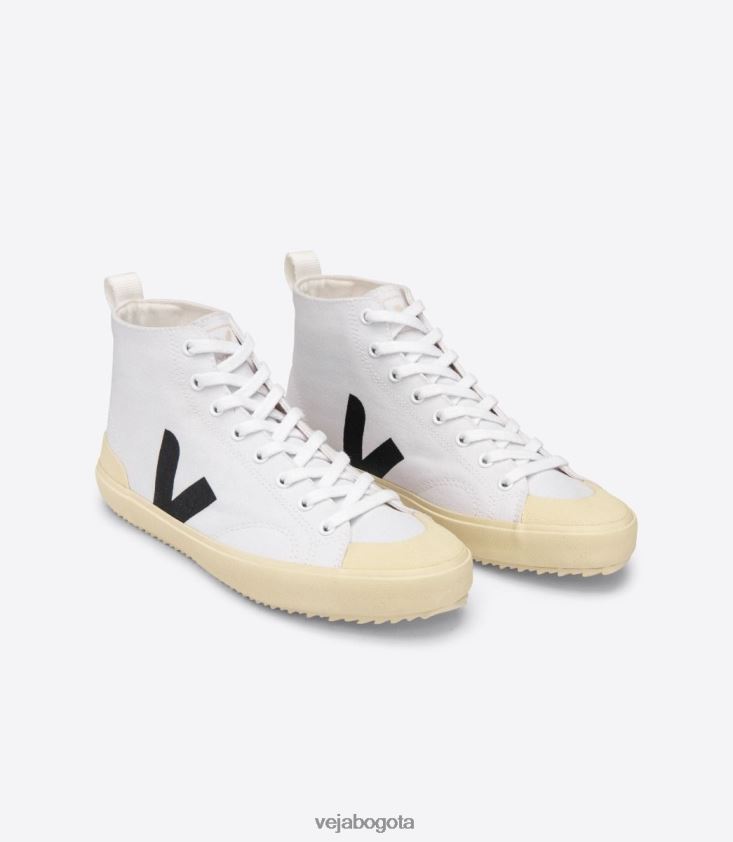 Veja Z6JRPR288nova ht lona blanco negro suela mantequilla