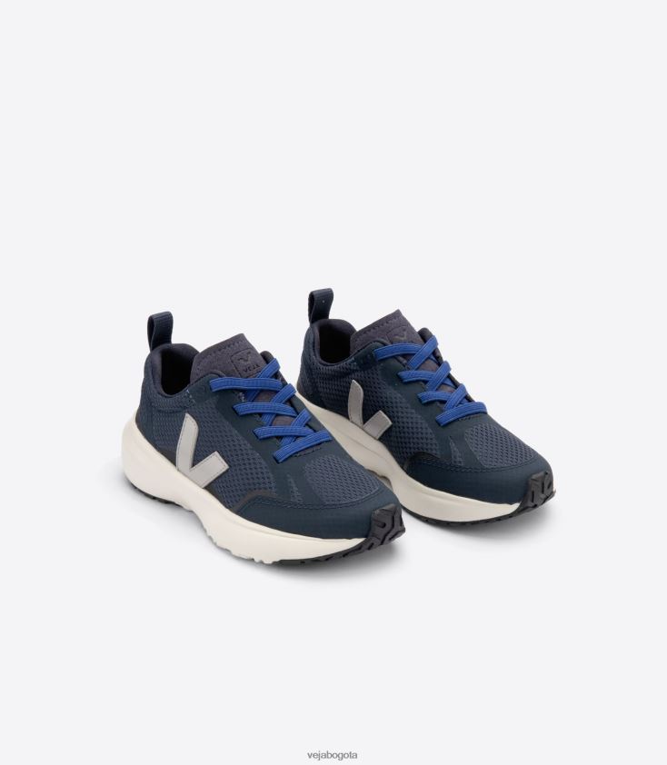 Veja Z6JRPR384cordones elásticos canario alveomesh nautico oxford gris