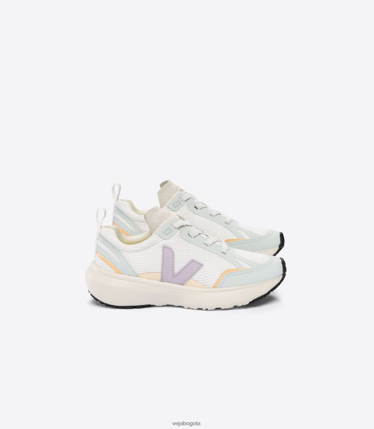 Veja Z6JRPR386cordones elásticos canario alveomesh blanco parme
