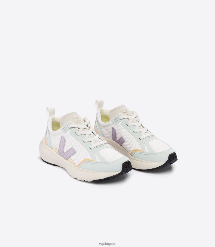Veja Z6JRPR386cordones elásticos canario alveomesh blanco parme