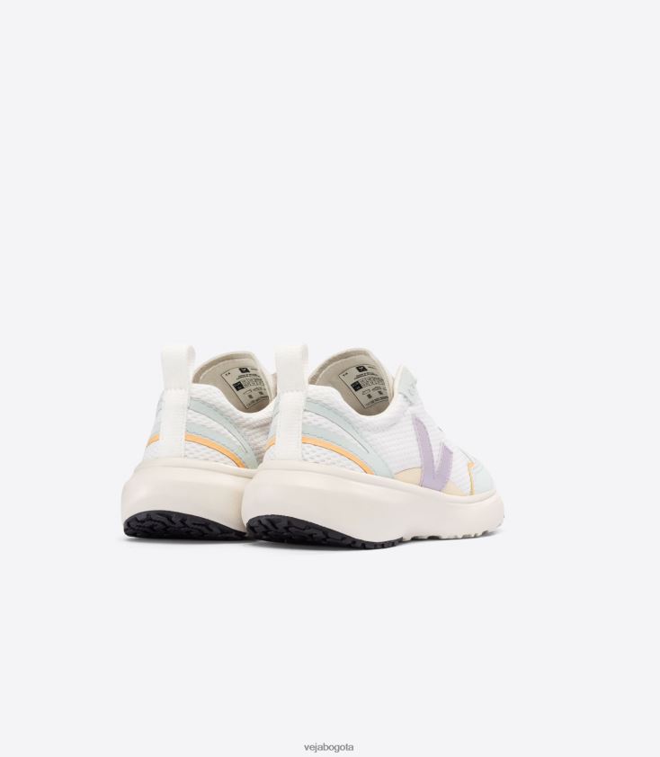 Veja Z6JRPR386cordones elásticos canario alveomesh blanco parme