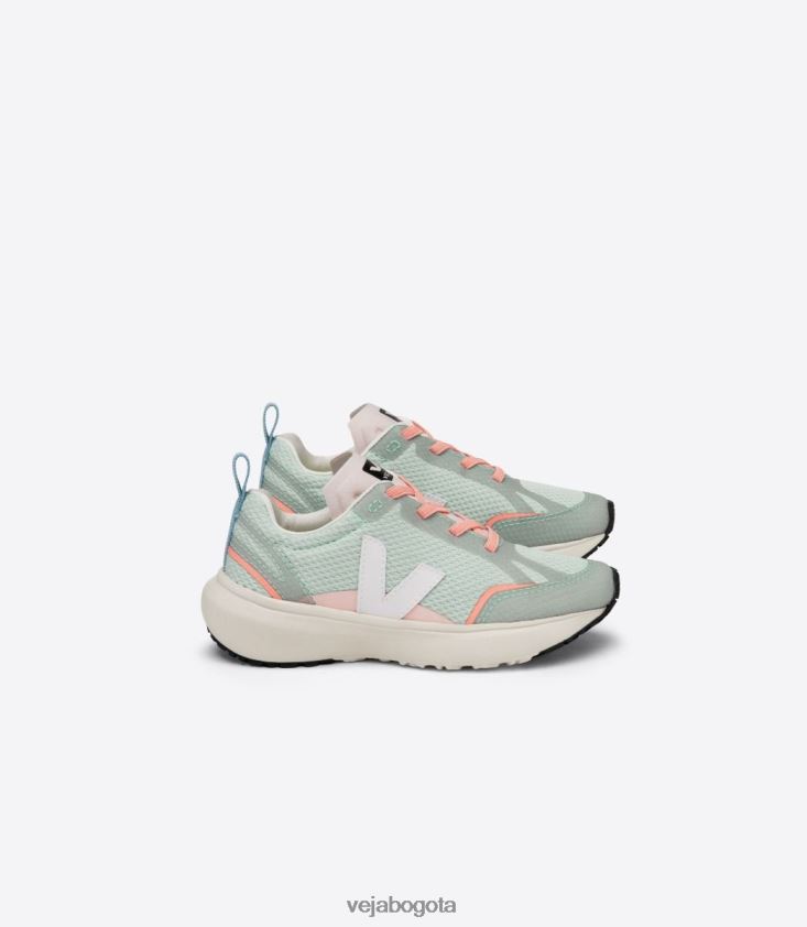 Veja Z6JRPR390cordones elásticos canario alveomesh matcha blanco