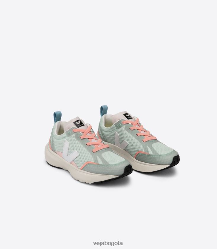 Veja Z6JRPR390cordones elásticos canario alveomesh matcha blanco