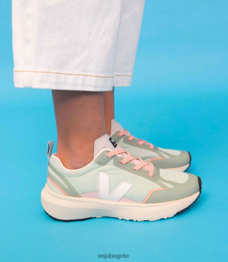 Veja Z6JRPR390cordones elásticos canario alveomesh matcha blanco