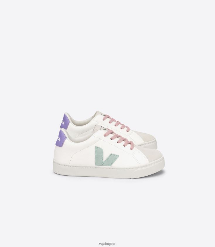 Veja Z6JRPR330Cordones esplar piel sin cromo blanco matcha lavande