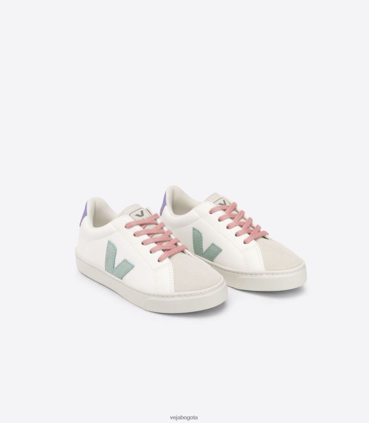 Veja Z6JRPR330Cordones esplar piel sin cromo blanco matcha lavande