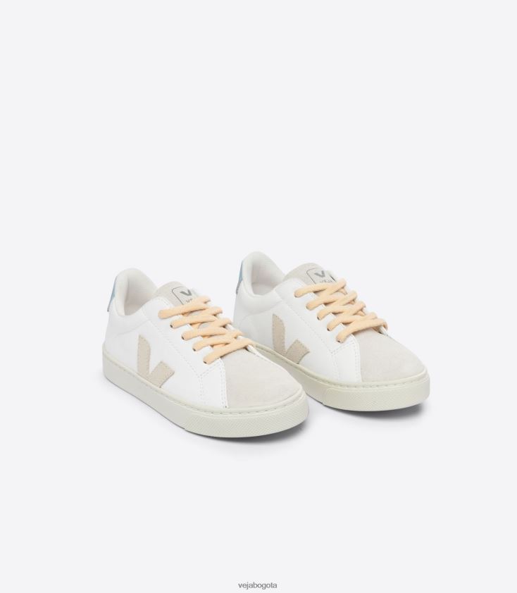 Veja Z6JRPR332Cordones esplar cuero sin cromo acero sable blanco