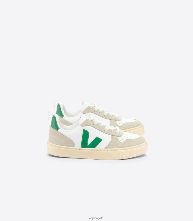 Veja Z6JRPR357v-10 cuero sin cromo blanco esmeralda almendra