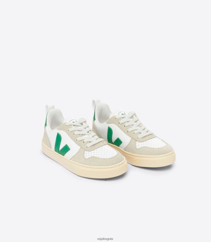 Veja Z6JRPR357v-10 cuero sin cromo blanco esmeralda almendra